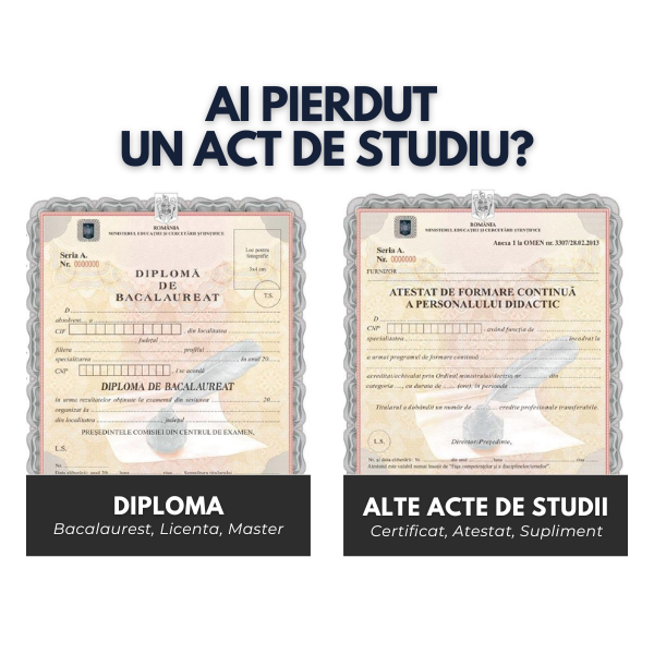 diploma bac pierduta